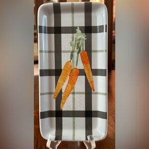 Pfaltzgraff City Market Pattern Carrot Tray Easter Spring Farmhouse Decor